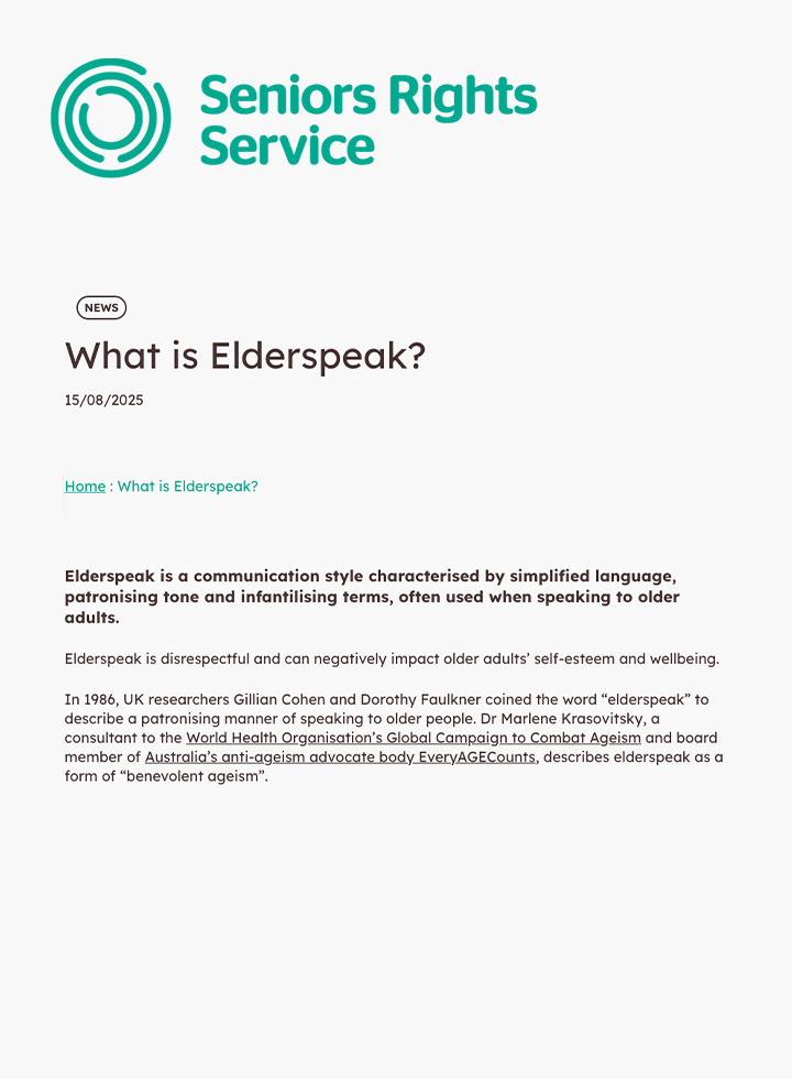 What is Elderspeak?