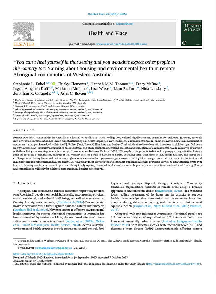 Yarning about housing an environmental health