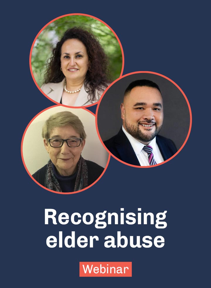 Graphic for recognising elder abuse webinar