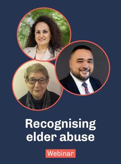 Graphic for recognising elder abuse webinar