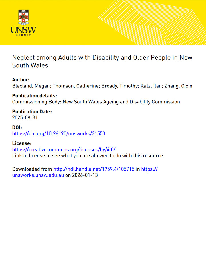 Neglect among Adults with Disability and Older People in NSW
