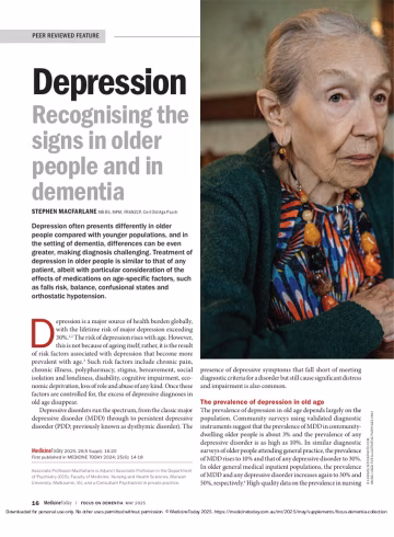 Depression: recognising the signs