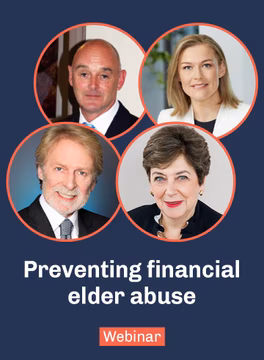 Graphic for preventing financial elder abuse webinar