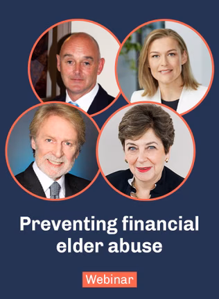 Graphic for preventing financial elder abuse webinar