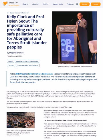 Culturally safe palliative care