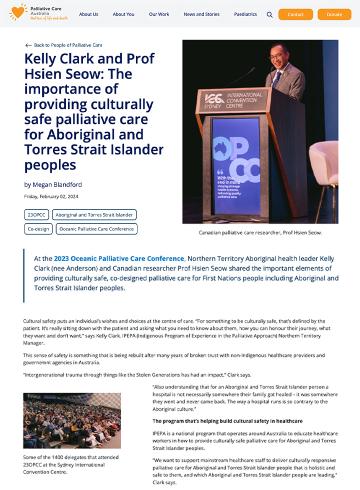 Culturally safe palliative care