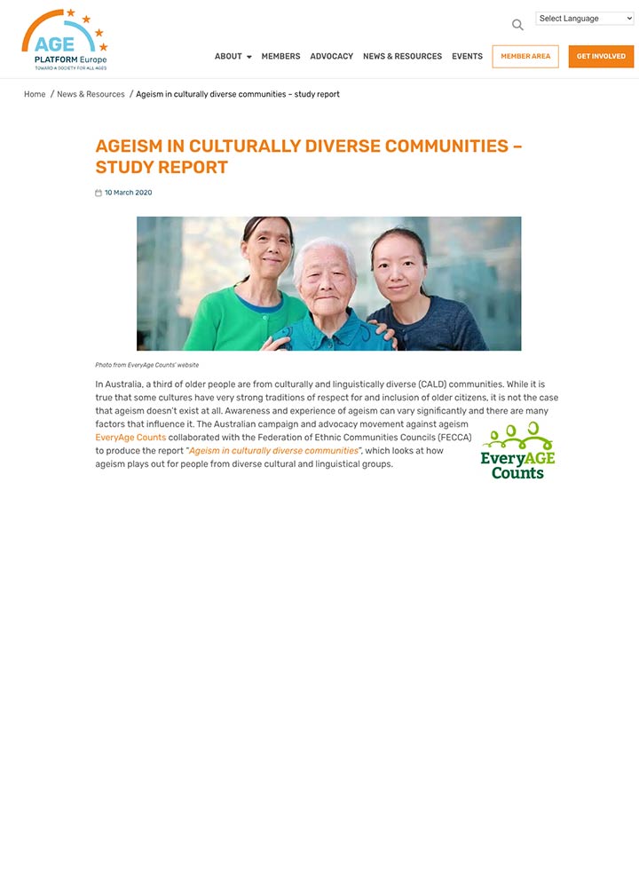 Ageism in culturally diverse communities
