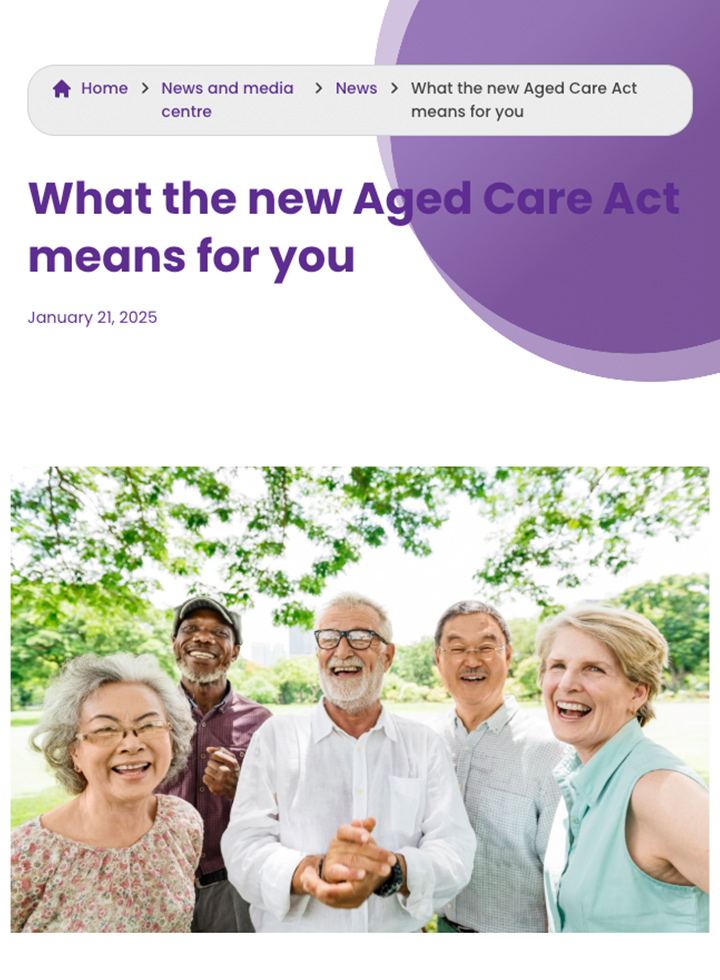What the new Aged Care Act means for you