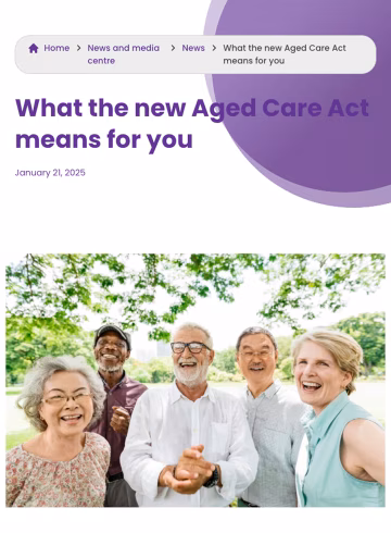What the new Aged Care Act means for you