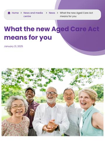 What the new Aged Care Act means for you
