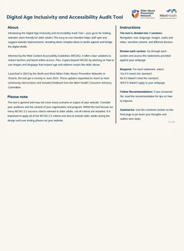 Digital Age Inclusivity and Accessibility Audit Tool