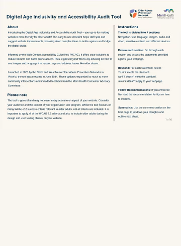 Digital Age Inclusivity and Accessibility Audit Tool