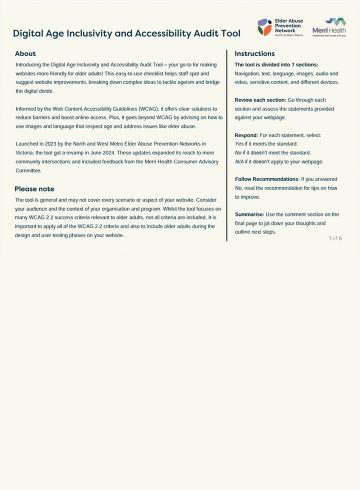 Digital Age Inclusivity and Accessibility Audit Tool