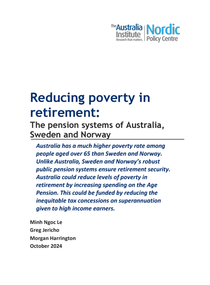 Reducing poverty in retirement: The pension systems of Australia, Sweden and Norway
