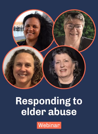 Graphic for responding to elder abuse webinar