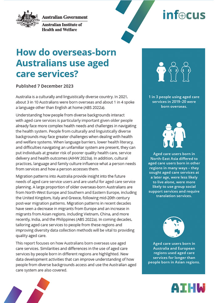 How do overseas-born Australians use aged care services?