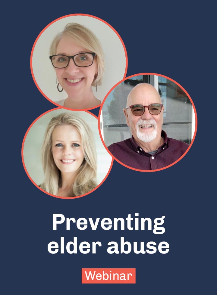 Graphic for preventing elder abuse webinar