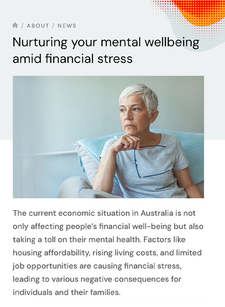 Nurturing your mental wellbeing amid financial stress