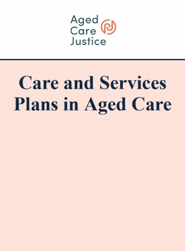 Care and Services Plans in Aged Care