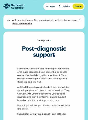 Post-diagnostic support