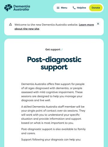 Post-diagnostic support