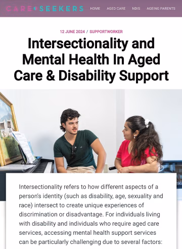 Intersectionality and mental health in aged care & disability support