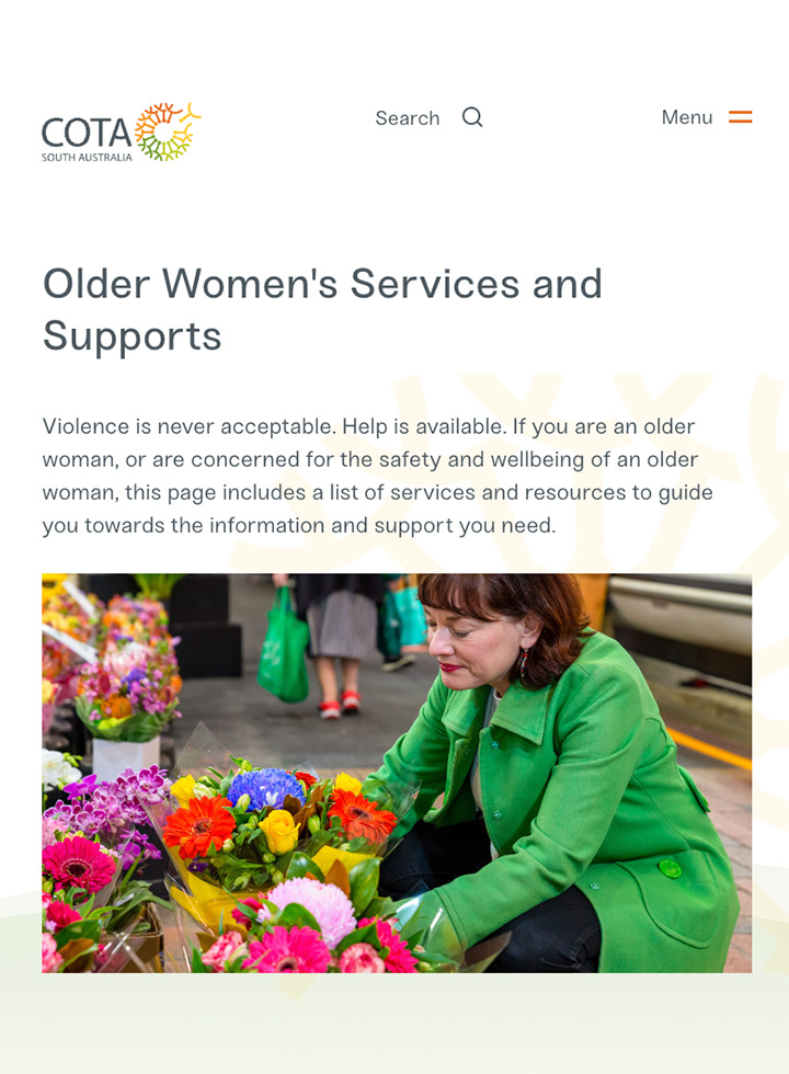 Older Women's Services and Supports
