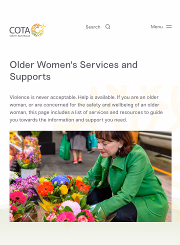 Older Women's Services and Supports