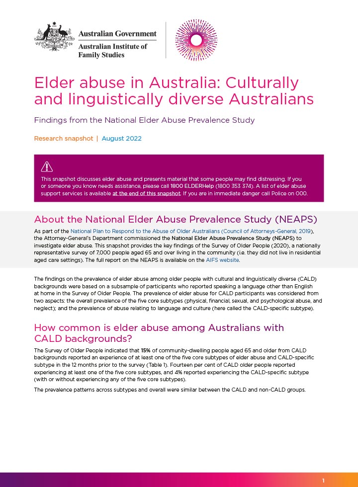 Elder abuse in CALD Australians
