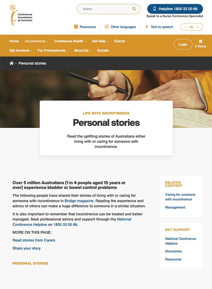 Life with Incontinence