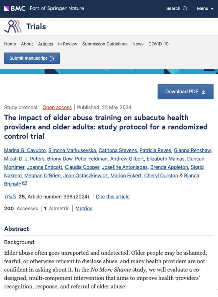 The impact of elder abuse training