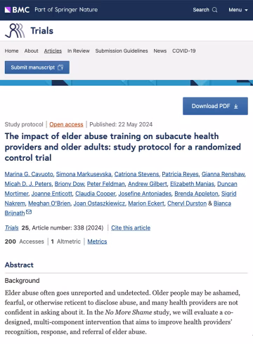 The impact of elder abuse training