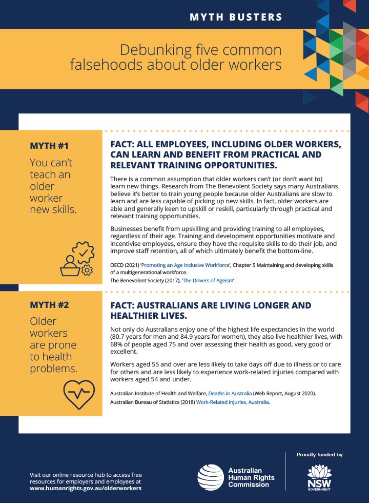 Debunking older worker myths factsheet