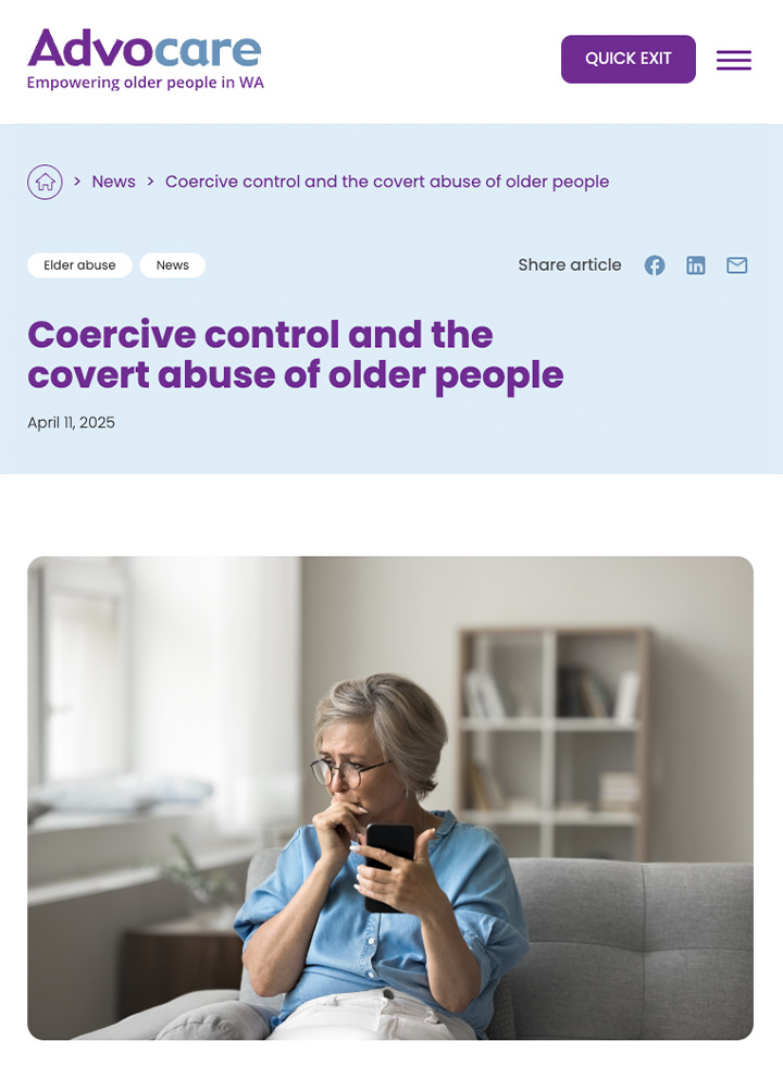 Coercive control and the covert abuse of older people