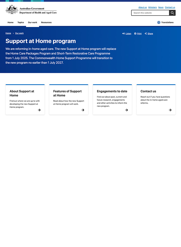 Support At Home program