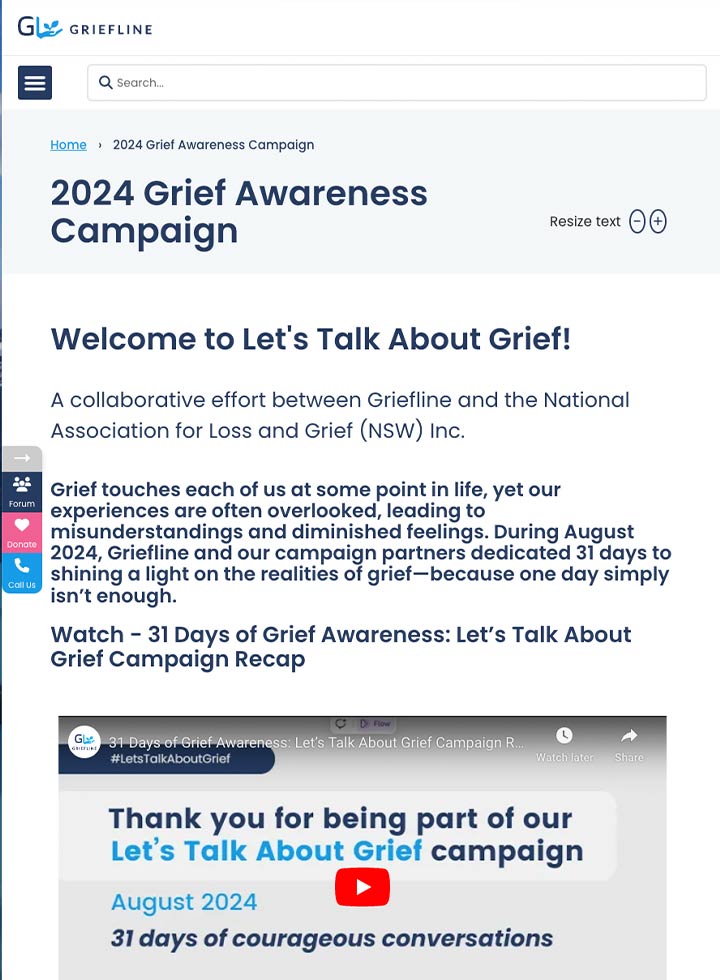 2024 Grief Awareness Campaign