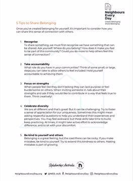 5 Tips to Share Belonging