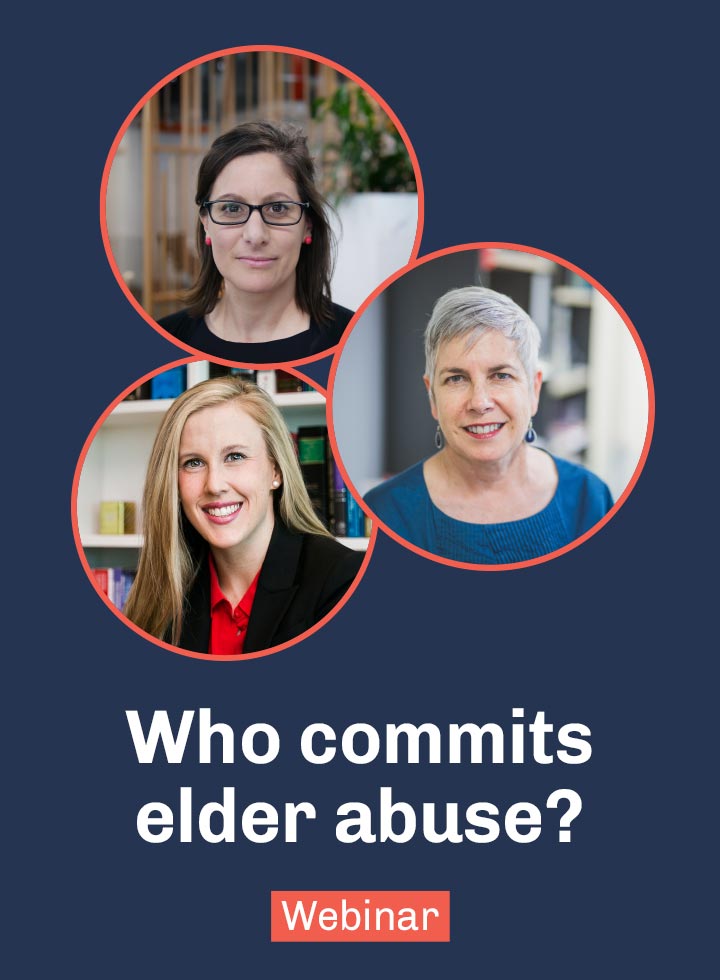 Graphic for who commits elder abuse webinar