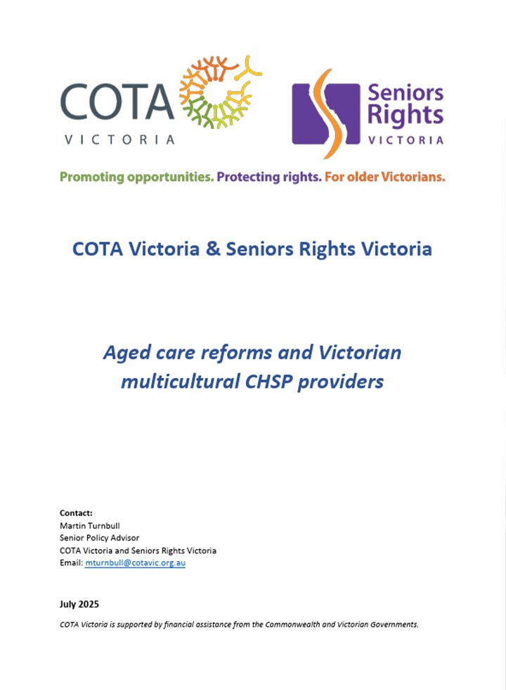 Aged care reforms and Victorian multicultural CHSP providers