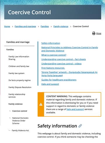 Coercive Control webpage