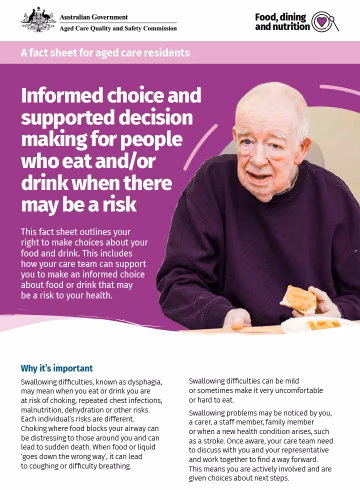 Factsheet about your rights to eat and drink