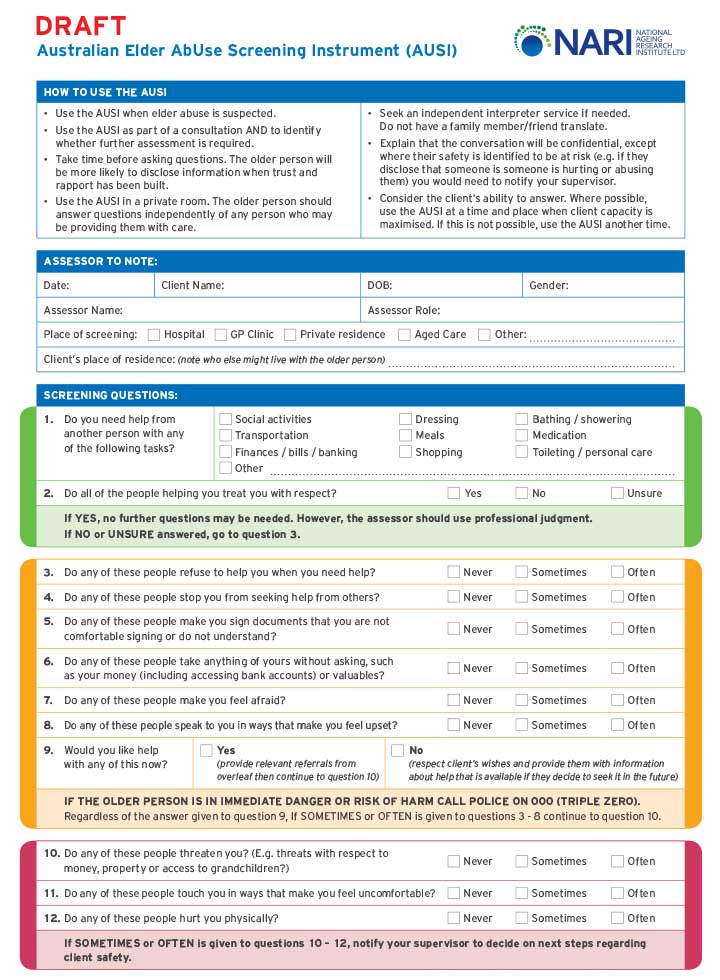 Elder Abuse Screening Instrument