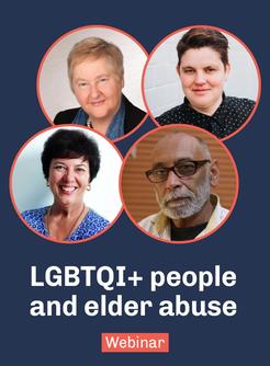 Graphic for LGBTI people and elder abuse webinar