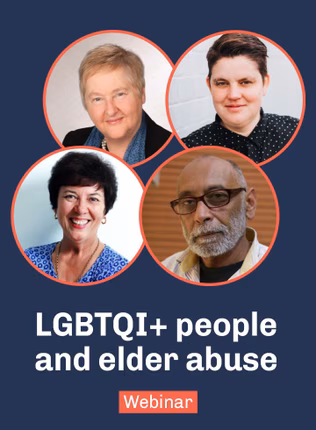 Graphic for LGBTI people and elder abuse webinar