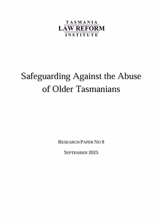 Safeguarding Against the Abuse of older Tasmanians