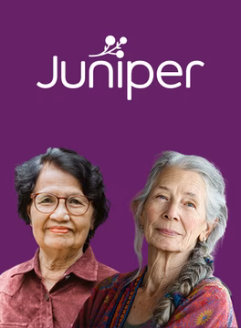 Photo of two women below a Juniper logo