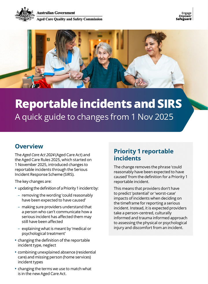 Reportable incidents and SIRS