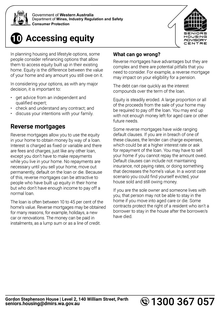 Accessing equity cover