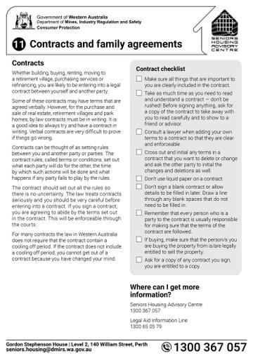 Contracts and family agreements cover