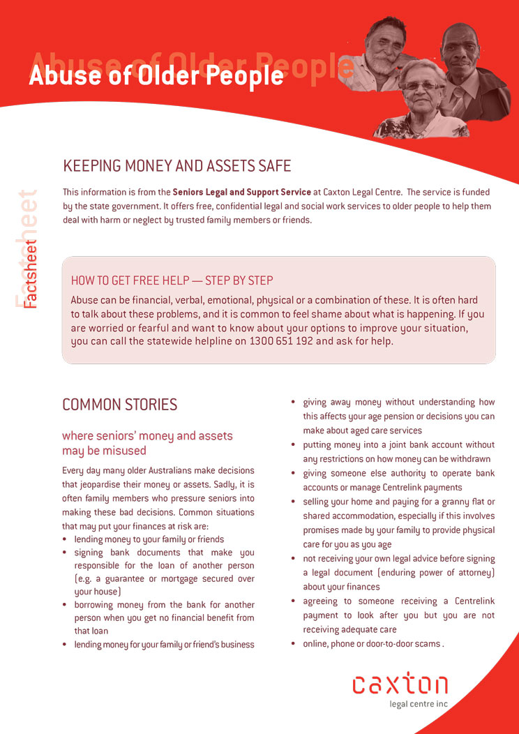 Abuse of Older People: Keeping money and assets safe Cover